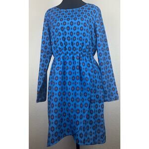 J.Crew Blue Medallion Faux Wrap Dress Size 6